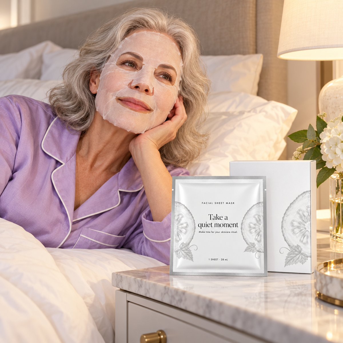 🌿 Sheet Masks | Self-Care | Home Spa | Her | Botanical-Sketch Elegance