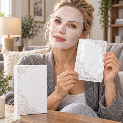 🤍 Sheet Masks | Self-Care | Home Spa | Her | Lace-Inspired Floral Elegance