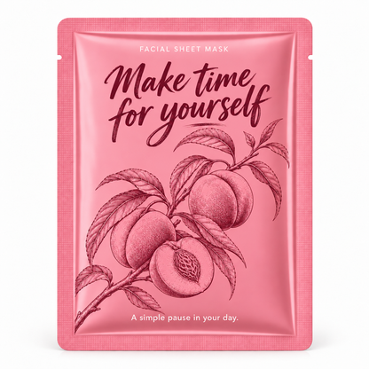 🍑 Sheet Masks | Self-Care | Home Spa | Her | Peach-Illustrated Charm