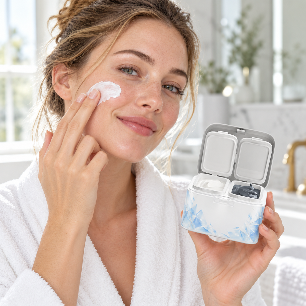 💠 Face Masks | Self-Care | Home Spa | Her | Blue-Geometric Elegance