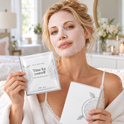 🍋 Sheet Masks | Self-Care | Home Spa | Her | Citrus-Illustrated Elegance