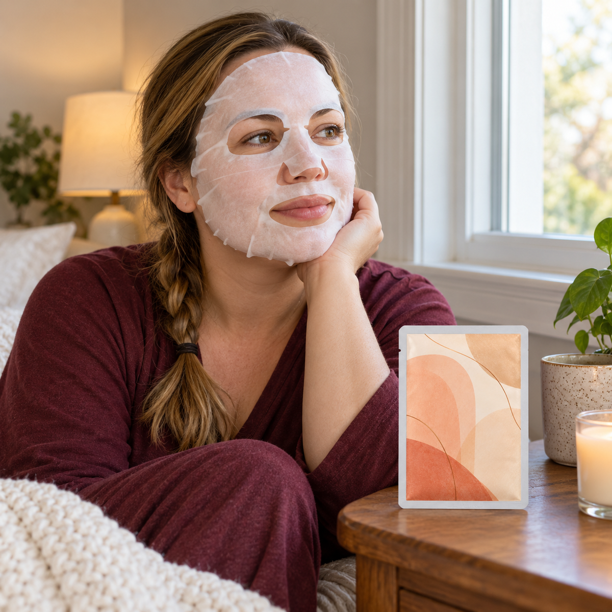 🌸 Sheet Masks | Sheet | Home Spa | Her | Peach-Toned Elegance