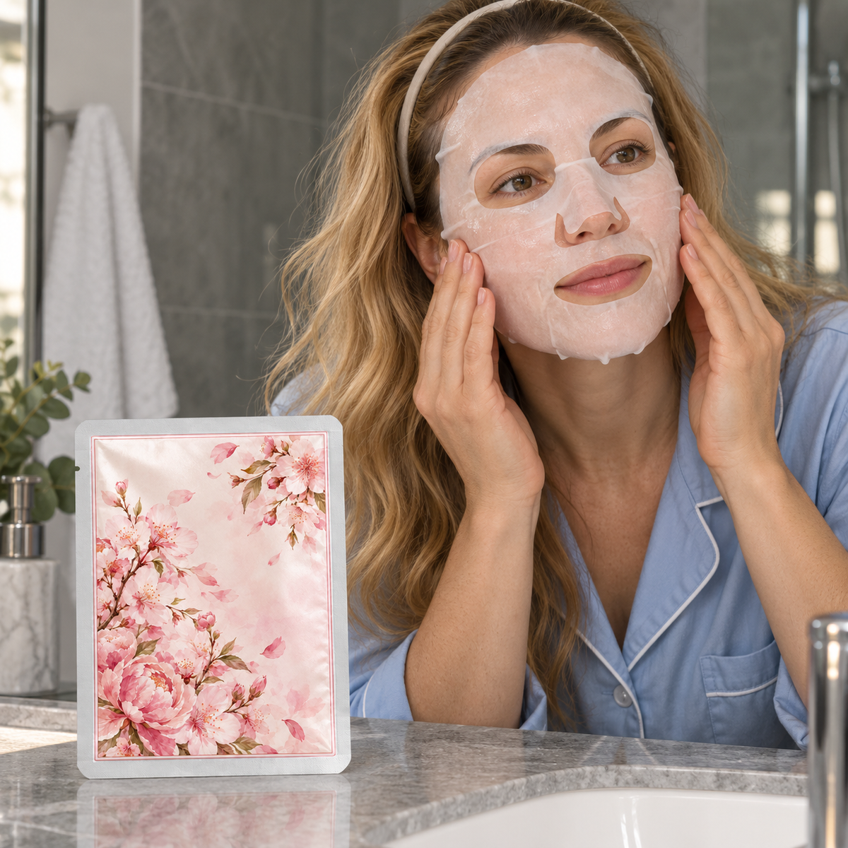 🎀 Sheet Masks | Sheet | Home Spa | Her | Pink-Floral Elegance