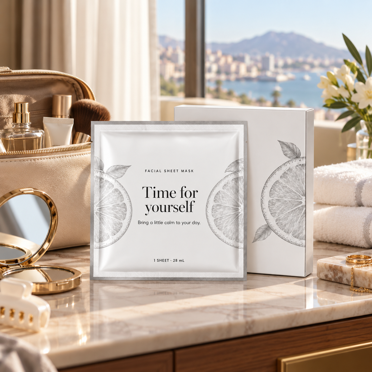 🍋 Sheet Masks | Self-Care | Home Spa | Her | Citrus-Illustrated Elegance