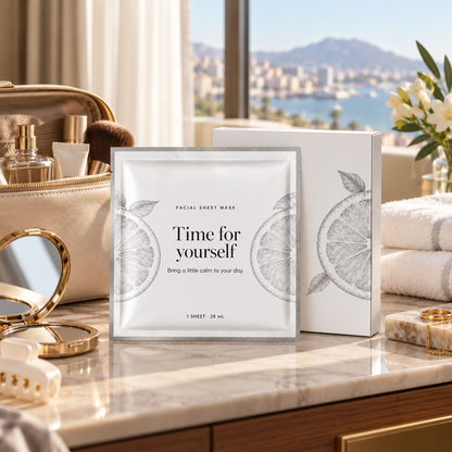 🍋 Sheet Masks | Self-Care | Home Spa | Her | Citrus-Illustrated Elegance