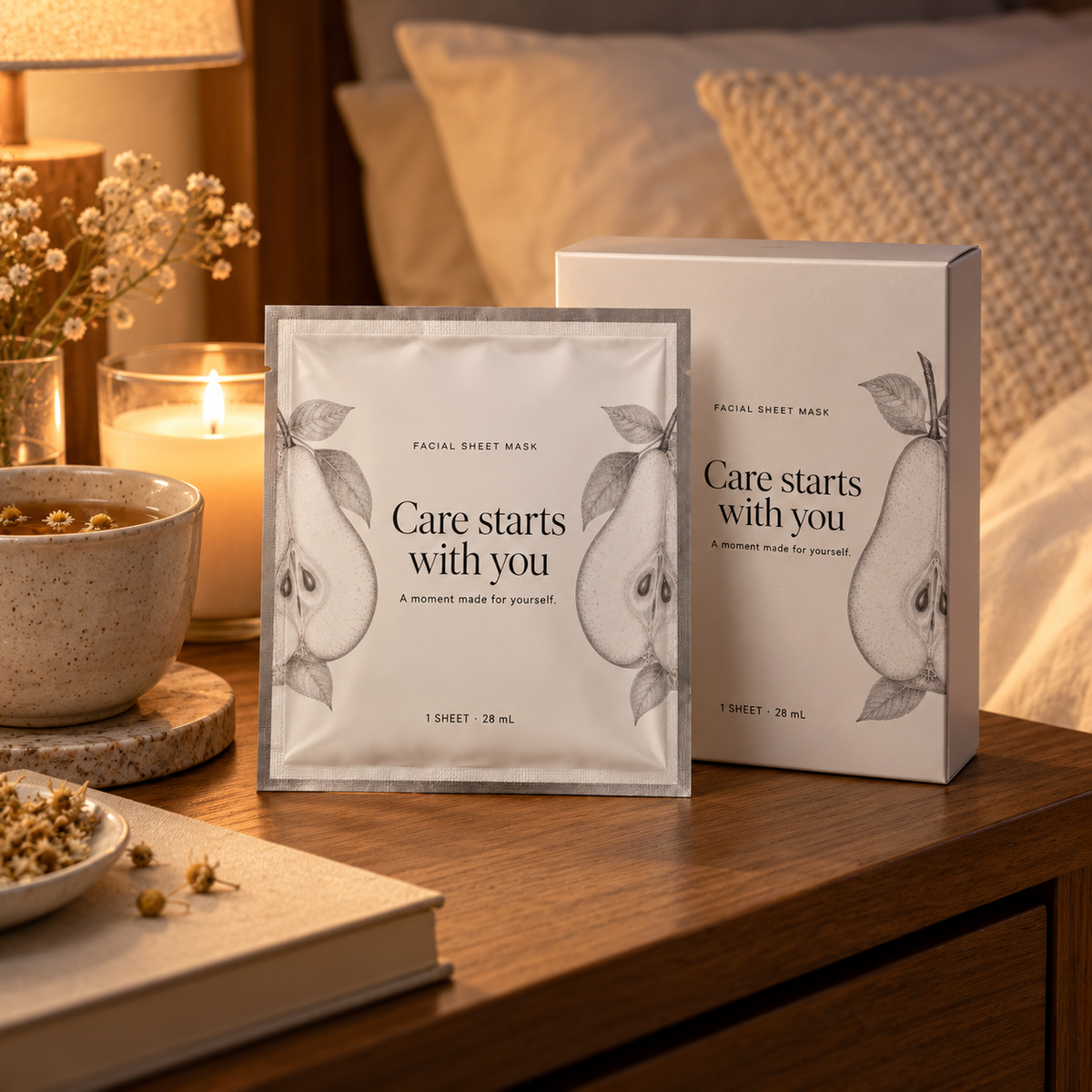 🍐 Sheet Masks | Self-Care | Home Spa | Her | Pear-Illustrated Elegance