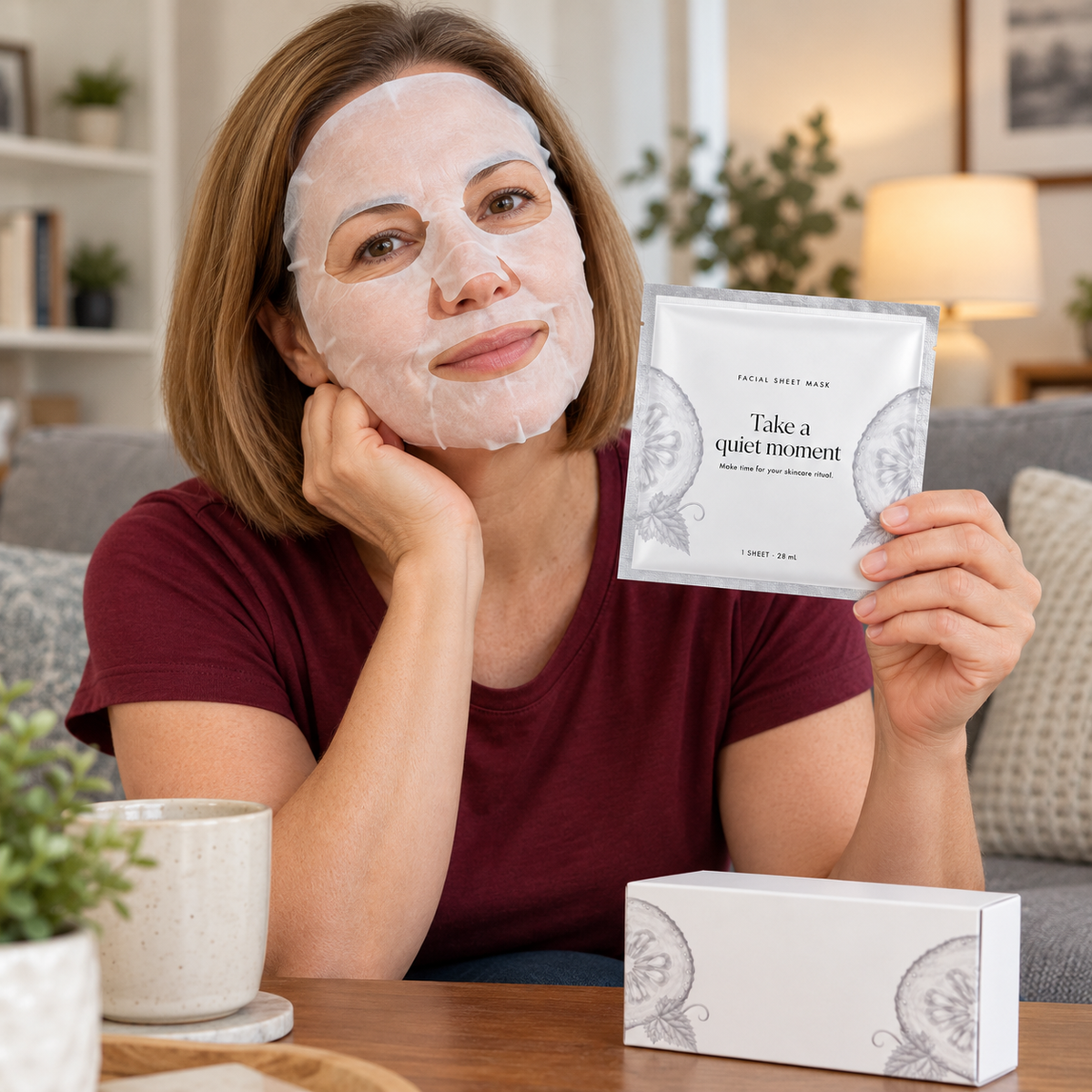 🌿 Sheet Masks | Self-Care | Home Spa | Her | Botanical-Sketch Elegance