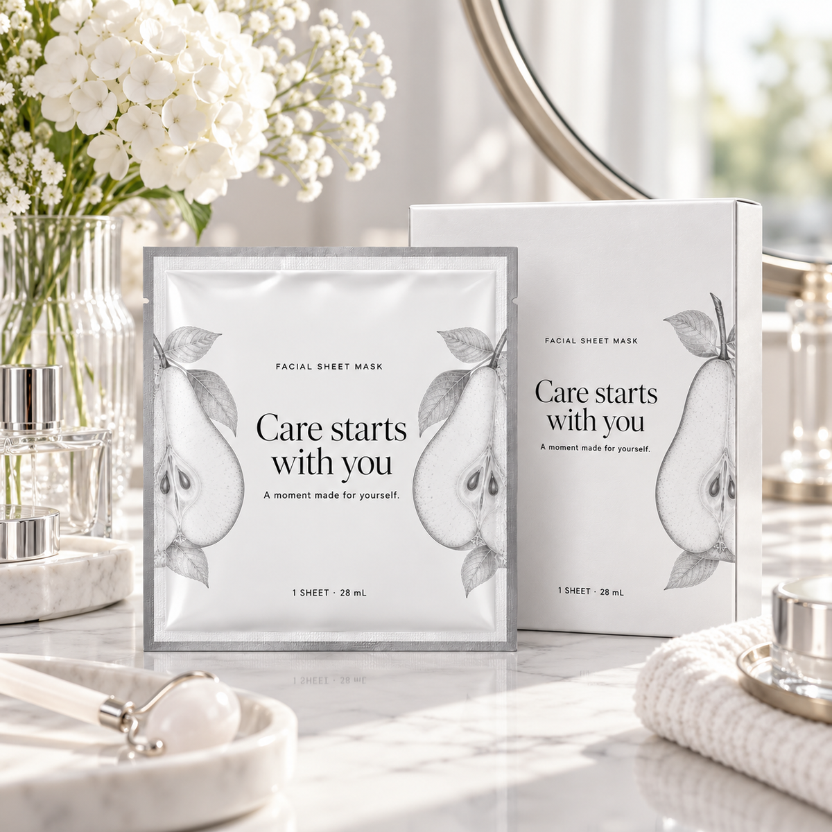 🍐 Sheet Masks | Self-Care | Home Spa | Her | Pear-Illustrated Elegance