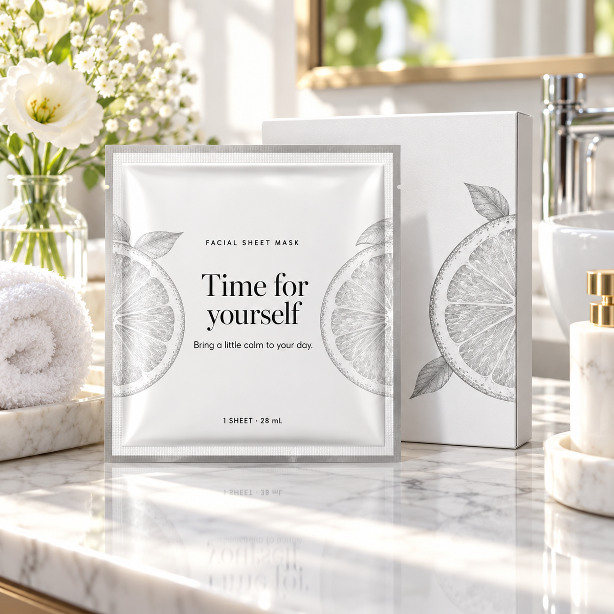 🍋 Sheet Masks | Self-Care | Home Spa | Her | Citrus-Illustrated Elegance