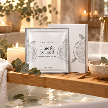 🍋 Sheet Masks | Self-Care | Home Spa | Her | Citrus-Illustrated Elegance