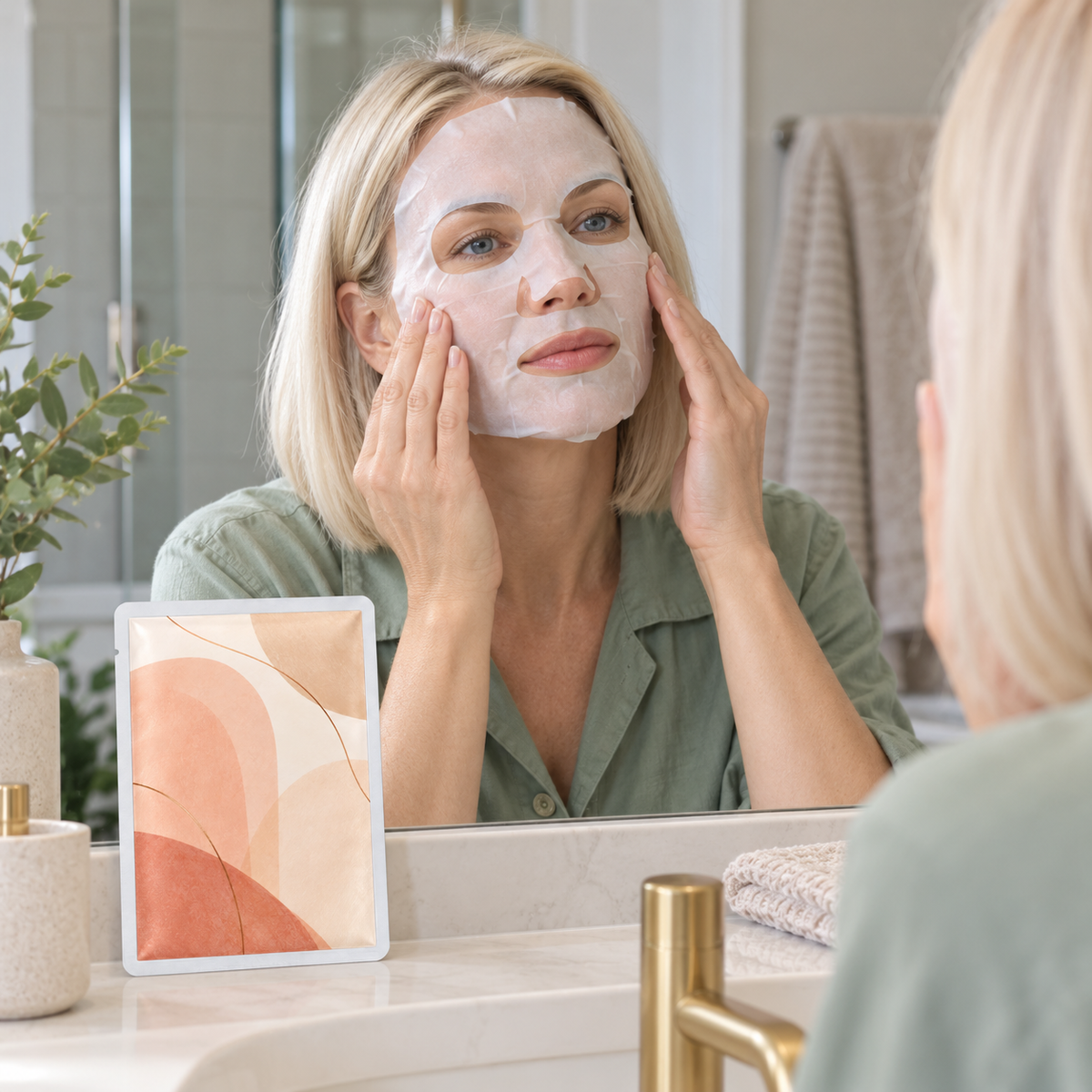 🌸 Sheet Masks | Sheet | Home Spa | Her | Peach-Toned Elegance