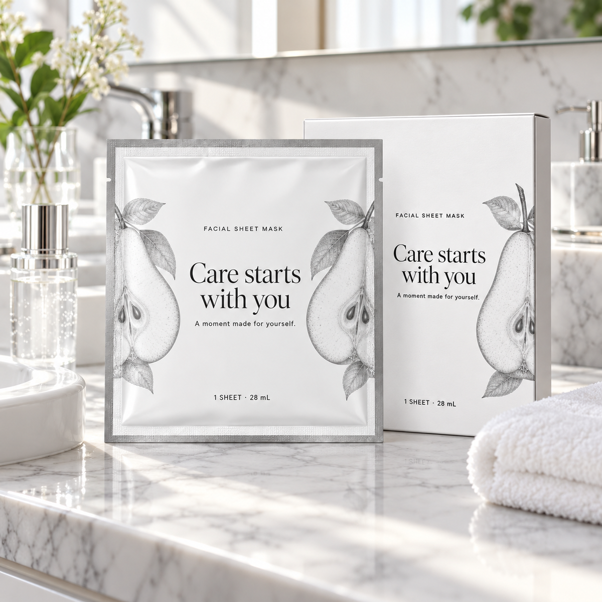 🍐 Sheet Masks | Self-Care | Home Spa | Her | Pear-Illustrated Elegance
