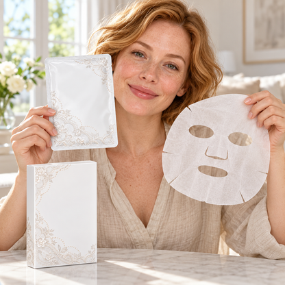 🤍 Sheet Masks | Self-Care | Home Spa | Her | Lace-Inspired Floral Elegance