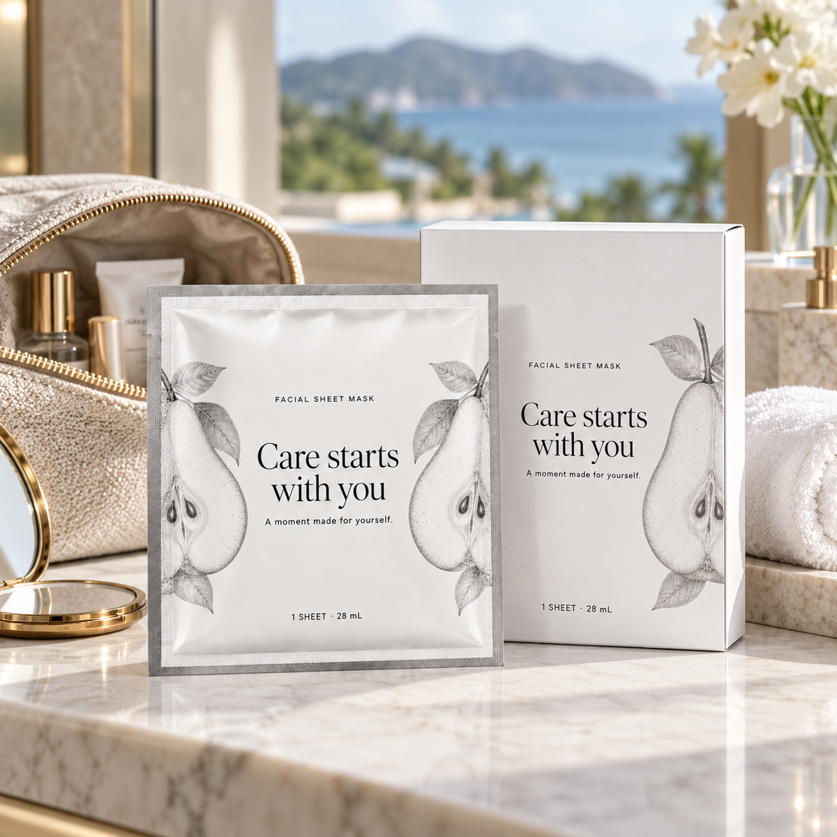 🍐 Sheet Masks | Self-Care | Home Spa | Her | Pear-Illustrated Elegance