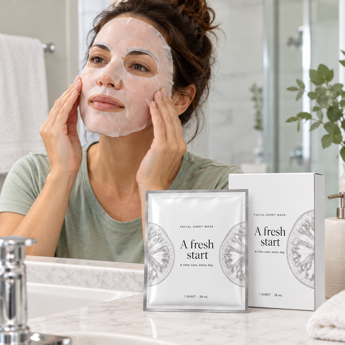 🍊 Sheet Masks | Self-Care | Home Spa | Her | Sculptural-Citrus Elegance