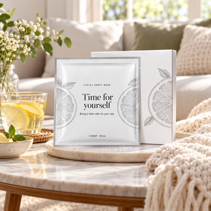 🍋 Sheet Masks | Self-Care | Home Spa | Her | Citrus-Illustrated Elegance
