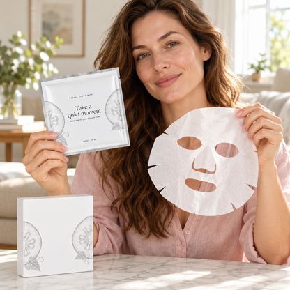 🌿 Sheet Masks | Self-Care | Home Spa | Her | Botanical-Sketch Elegance
