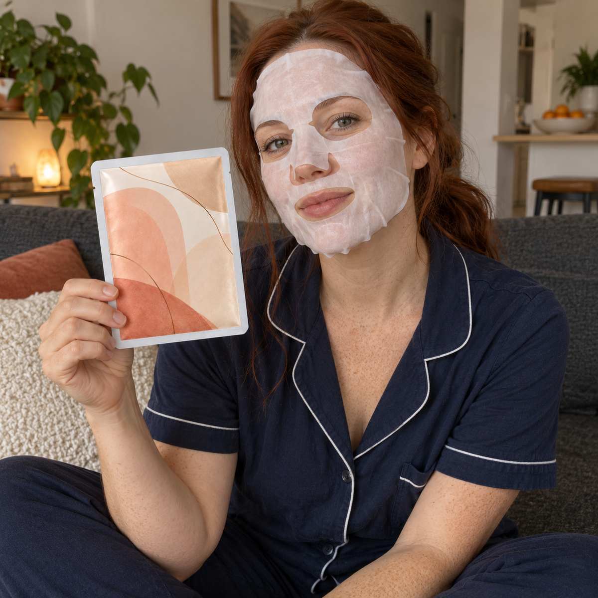 🌸 Sheet Masks | Sheet | Home Spa | Her | Peach-Toned Elegance
