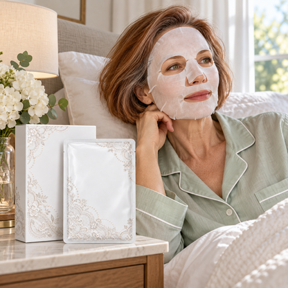 🤍 Sheet Masks | Self-Care | Home Spa | Her | Lace-Inspired Floral Elegance