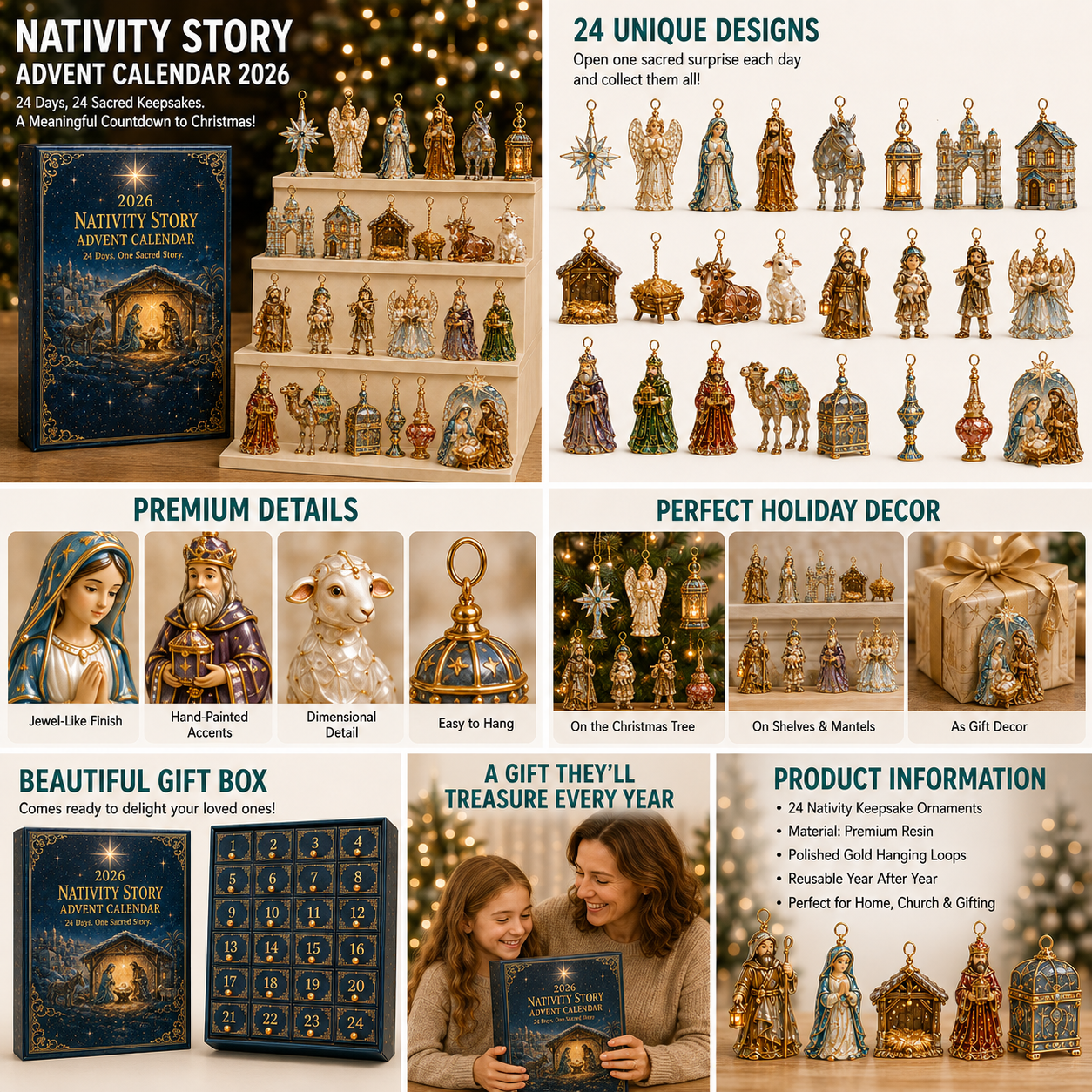 Illustrated guide showing ornament designs, decorative details, display ideas and gift presentation
